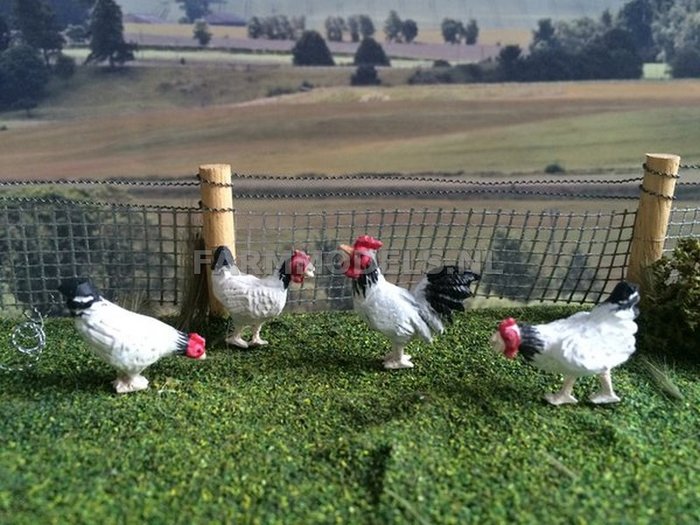 laag samen Zeeanemoon Set Haan met 3 kippen 1:32 - Farmmodels - Miniaturen - Onderdelen -  Stickers - Banden