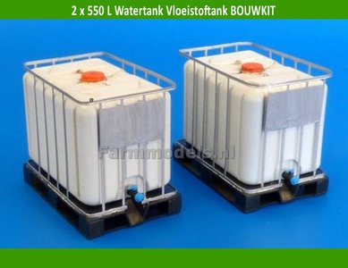 2 x 550 L Watertank Vloeistoftank BOUWKIT 1:32 Plusmodel PLM512