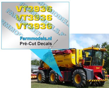 Vredo VT 3936 type Sticker GEEL op transparant voor cabine