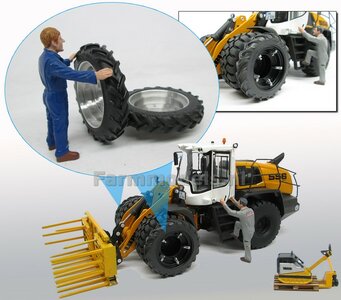 hoogtepunt slaap buitenaards wezen 2x Dubbellucht Shovel banden Ø 50 mm + Alu. velgen, passend in de standaard velgen van de LIEBHERR L 556 XPower shovel Wiking 1:32 - Farmmodels - Miniaturen - Onderdelen - Stickers - Banden hoogtepunt slaap buitenaards wezen 2x Dubbellucht Shovel banden Ø 50 mm + Alu. velgen, passend in de standaard velgen van de LIEBHERR L 556 XPower shovel Wiking 1:32 - Farmmodels - Miniaturen - Onderdelen - Stickers - Banden