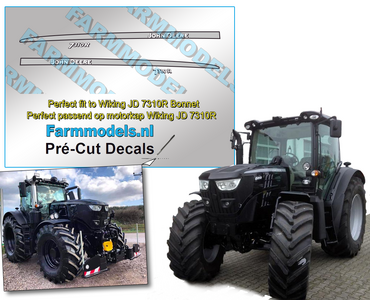 John Deere 7310R BLACK EDITION type stickers, geschikt voor de John Deere 7310R Wiking/ Pré-Cut Decals 1:32 Farmmodels.nl