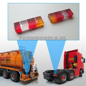 22084 2x RECHTHOEK Truck / Trailer Achterlicht Rood/Oranje/Wit ong ... 22084 2x RECHTHOEK Truck / Trailer Achterlicht Rood/Oranje/Wit ong ...